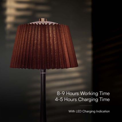 LED Prigušiva punjiva dodirna stona lampa LED/1,5W/5V 3000/4000/6000K 1800 mAh braon