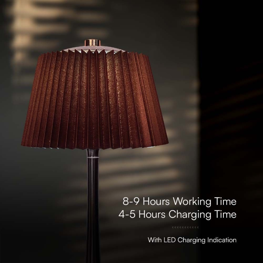 LED Prigušiva punjiva dodirna stona lampa LED/1,5W/5V 3000/4000/6000K 1800 mAh braon