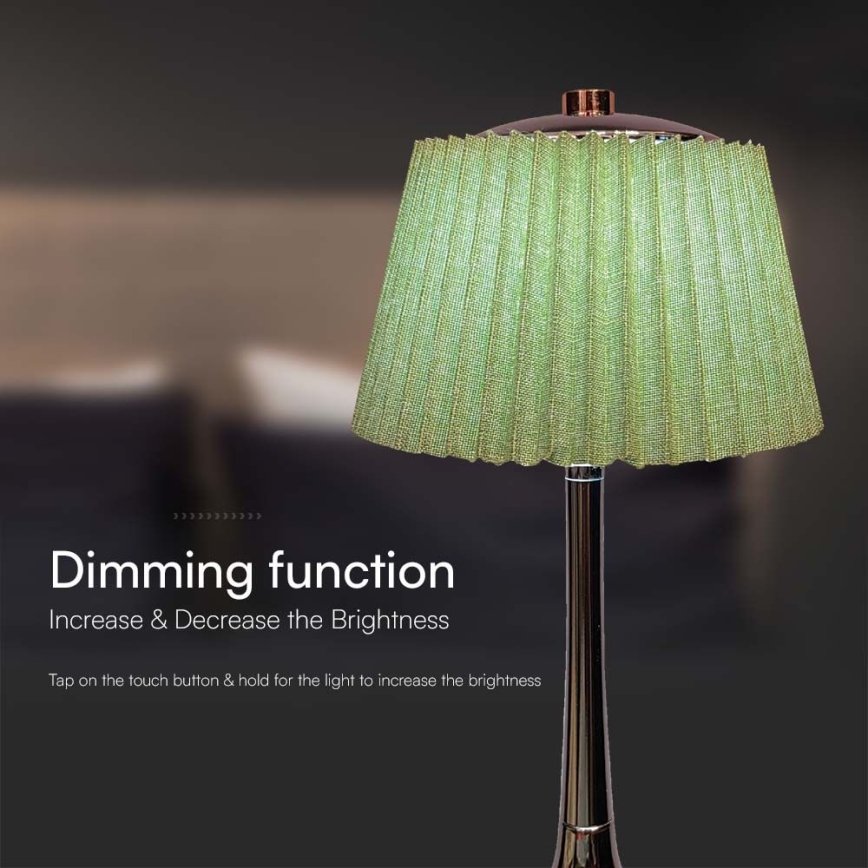 LED Prigušiva punjiva dodirna stona lampa LED/1,5W/5V 3000/4000/6000K 1800 mAh zelena