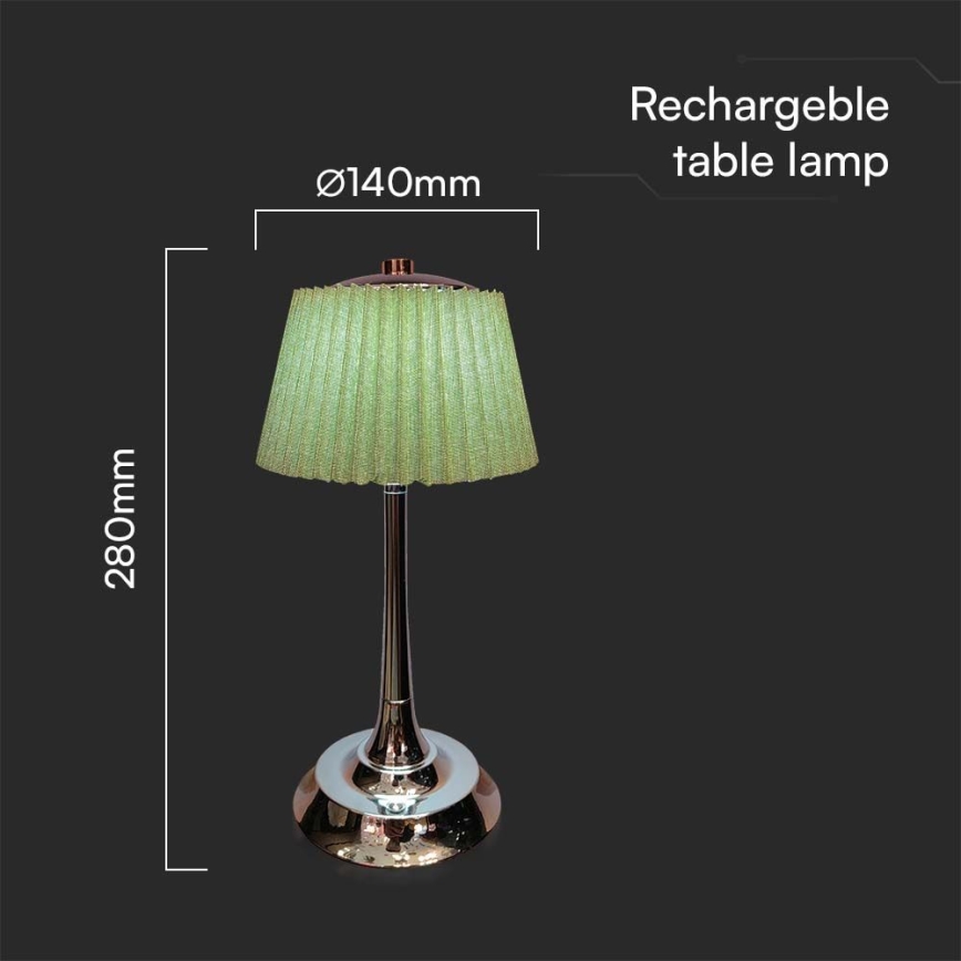 LED Prigušiva punjiva dodirna stona lampa LED/1,5W/5V 3000/4000/6000K 1800 mAh zelena