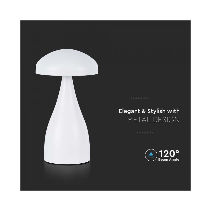LED Prigušiva punjiva stona lampa na dodir LED/1W/5V 3000-6000K 1800 mAh bela