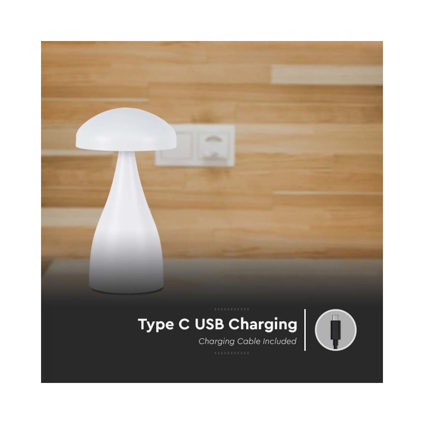 LED Prigušiva punjiva stona lampa na dodir LED/1W/5V 3000-6000K 1800 mAh bela