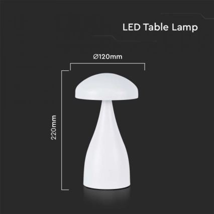 LED Prigušiva punjiva stona lampa na dodir LED/1W/5V 3000-6000K 1800 mAh bela