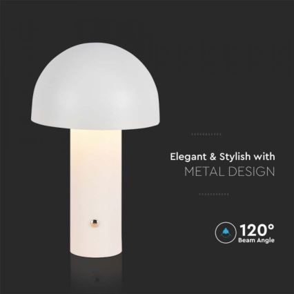 LED Prigušiva punjiva stona lampa na dodir LED/1W/5V 3000-6000K 1800 mAh bela