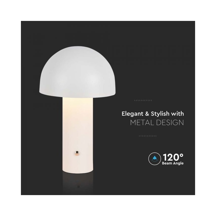 LED Prigušiva punjiva stona lampa na dodir LED/1W/5V 3000-6000K 1800 mAh bela