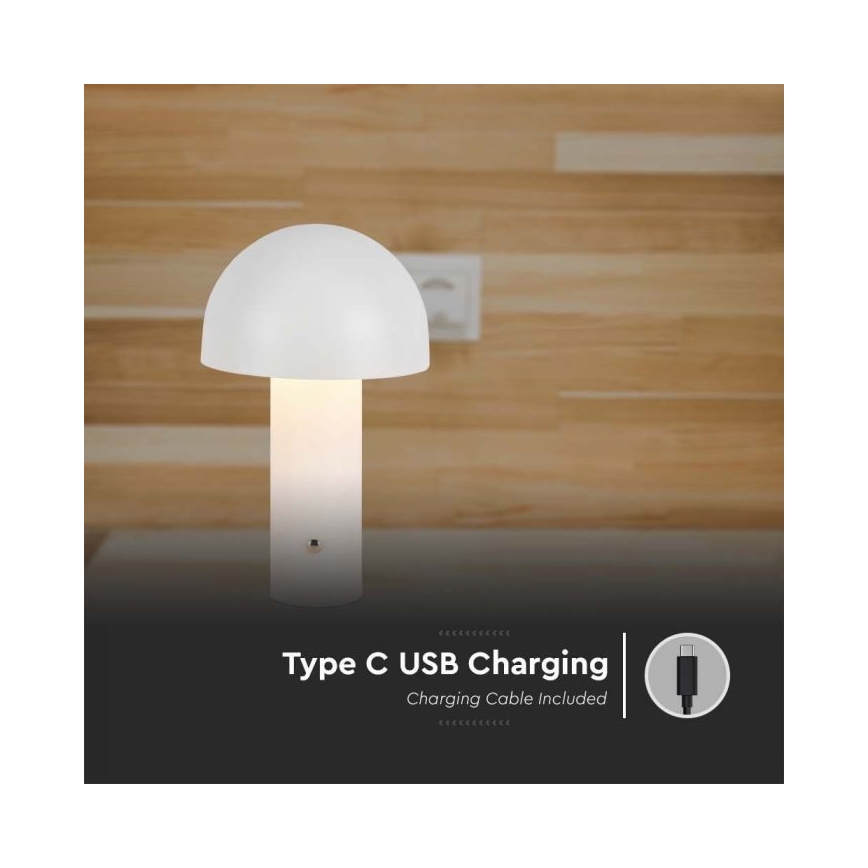 LED Prigušiva punjiva stona lampa na dodir LED/1W/5V 3000-6000K 1800 mAh bela