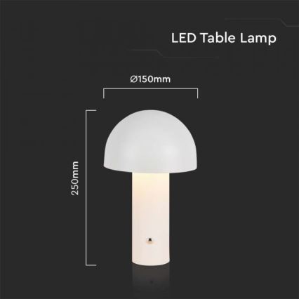 LED Prigušiva punjiva stona lampa na dodir LED/1W/5V 3000-6000K 1800 mAh bela