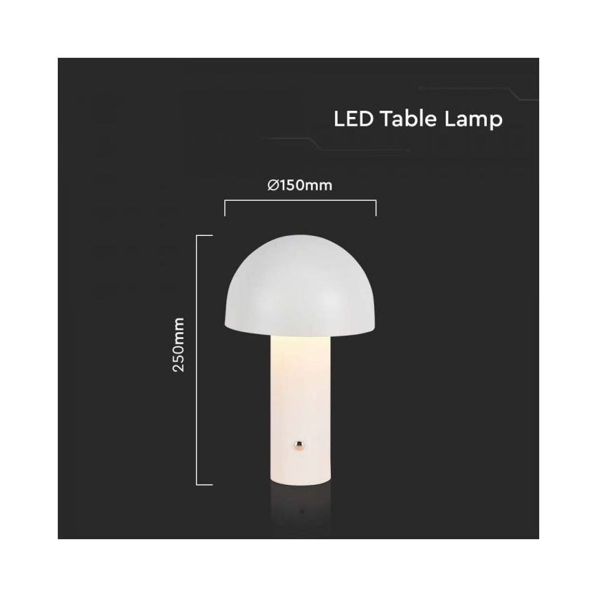 LED Prigušiva punjiva stona lampa na dodir LED/1W/5V 3000-6000K 1800 mAh bela