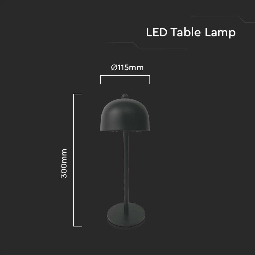 LED prigušiva punjiva dodirna stona lampa LED/1W/5V 3000-6000K 1800 mAh crna