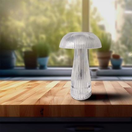 LED Prigušiva punjiva stona lampa na dodir LED/1W/5V 3000-6000K 1800 mAh prozirna