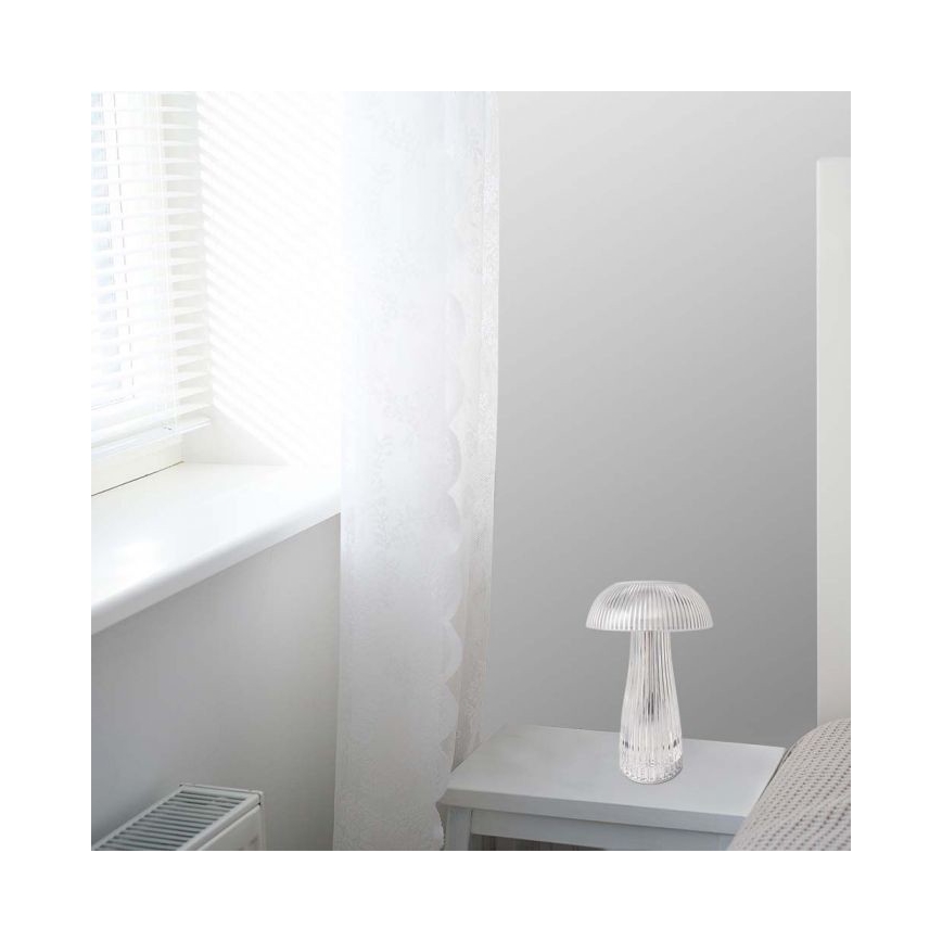 LED Prigušiva punjiva stona lampa na dodir LED/1W/5V 3000-6000K 1800 mAh prozirna