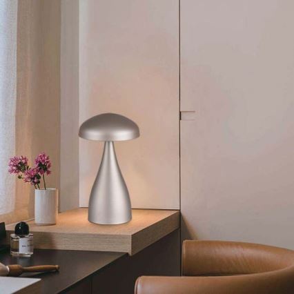 LED Prigušiva punjiva stona lampa na dodir LED/1W/5V 3000-6000K 1800 mAh srebrno