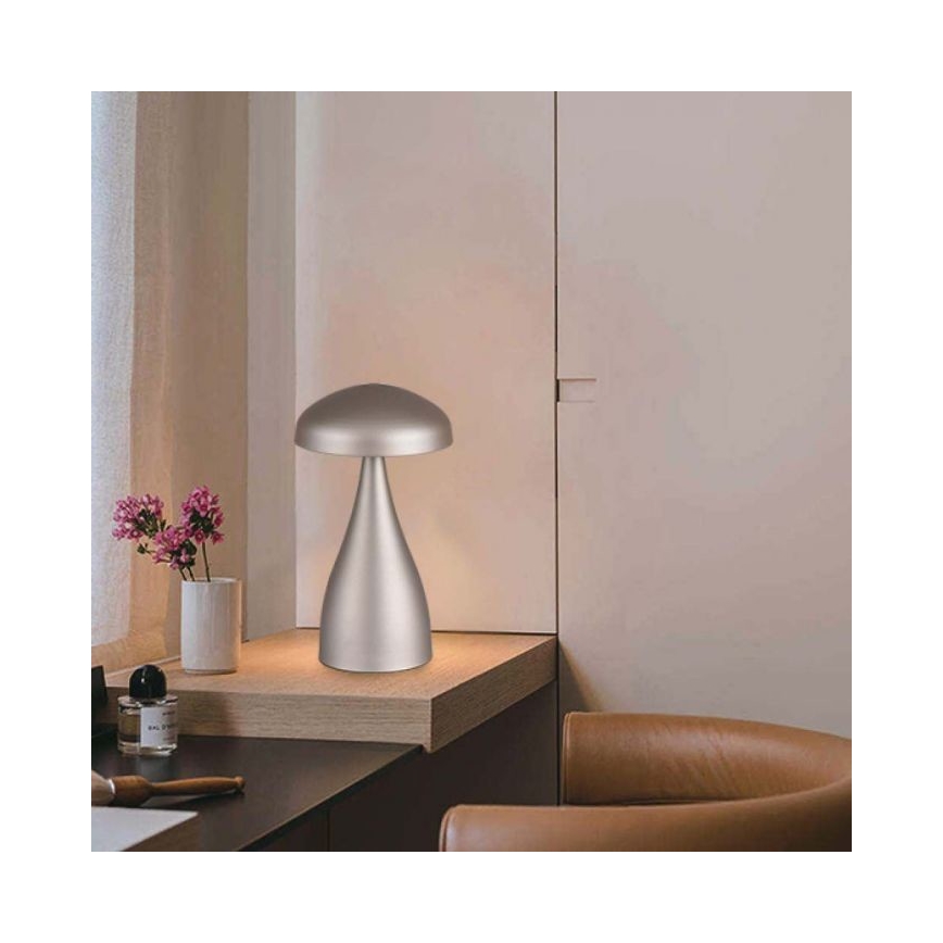 LED Prigušiva punjiva stona lampa na dodir LED/1W/5V 3000-6000K 1800 mAh srebrno