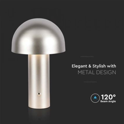 LED Prigušiva punjiva stona lampa na dodir LED/1W/5V 3000-6000K 1800 mAh zlatna