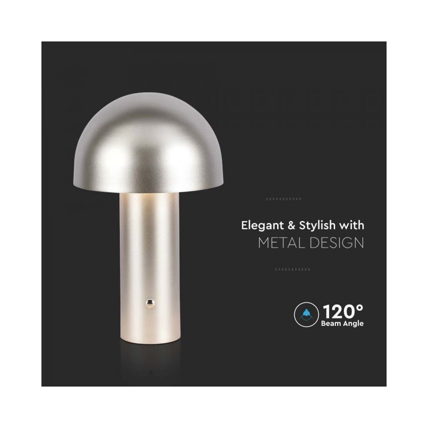 LED Prigušiva punjiva stona lampa na dodir LED/1W/5V 3000-6000K 1800 mAh zlatna