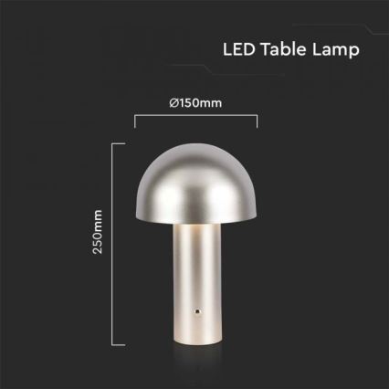 LED Prigušiva punjiva stona lampa na dodir LED/1W/5V 3000-6000K 1800 mAh zlatna