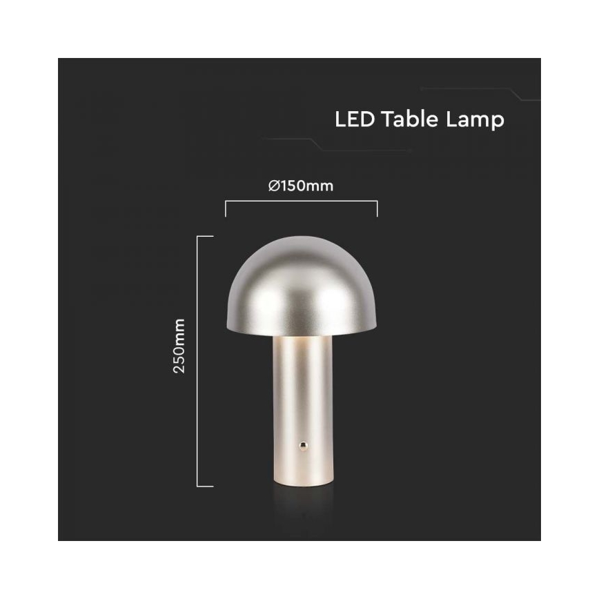 LED Prigušiva punjiva stona lampa na dodir LED/1W/5V 3000-6000K 1800 mAh zlatna