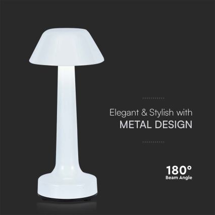 LED Prigušiva punjiva dodirna stona lampa LED/1W/5V 3000-6000K 1800 mAh bela