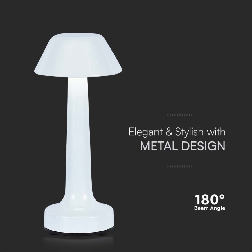 LED Prigušiva punjiva dodirna stona lampa LED/1W/5V 3000-6000K 1800 mAh bela