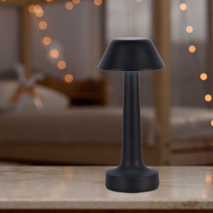 LED Prigušiva punjiva dodirna stona lampa LED/1W/5V 3000-6000K 1800 mAh crno