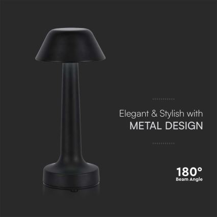 LED Prigušiva punjiva dodirna stona lampa LED/1W/5V 3000-6000K 1800 mAh crno
