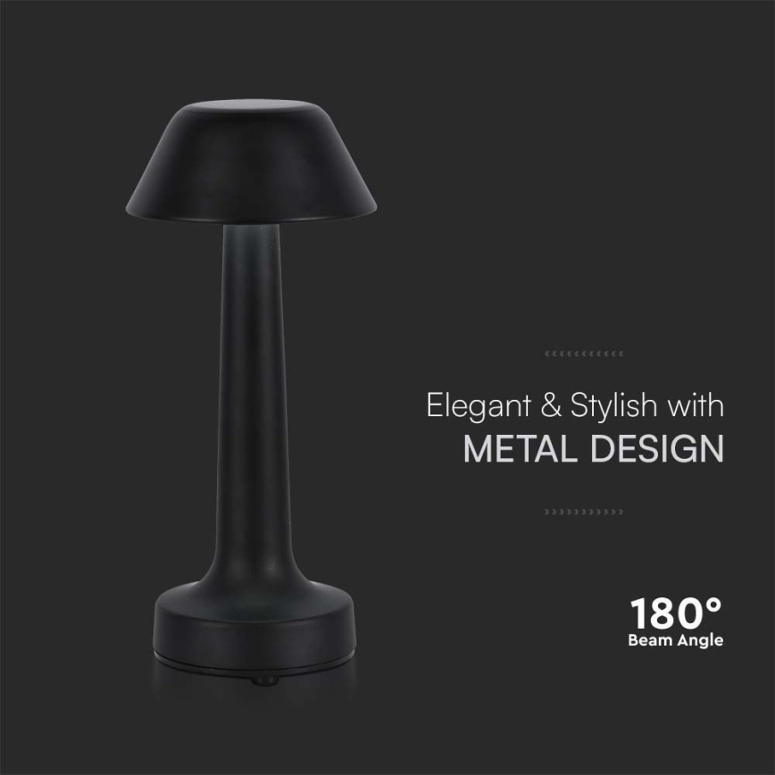 LED Prigušiva punjiva dodirna stona lampa LED/1W/5V 3000-6000K 1800 mAh crno