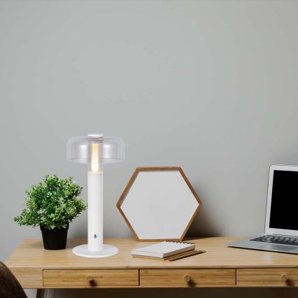 LED Prigušiva punjiva stona lampa na dodir LED/1W/5V 3000K 1800 mAh bela