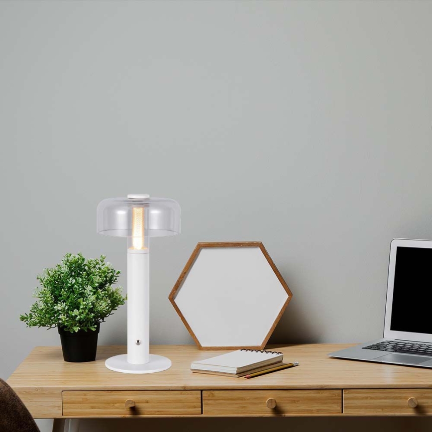 LED Prigušiva punjiva stona lampa na dodir LED/1W/5V 3000K 1800 mAh bela