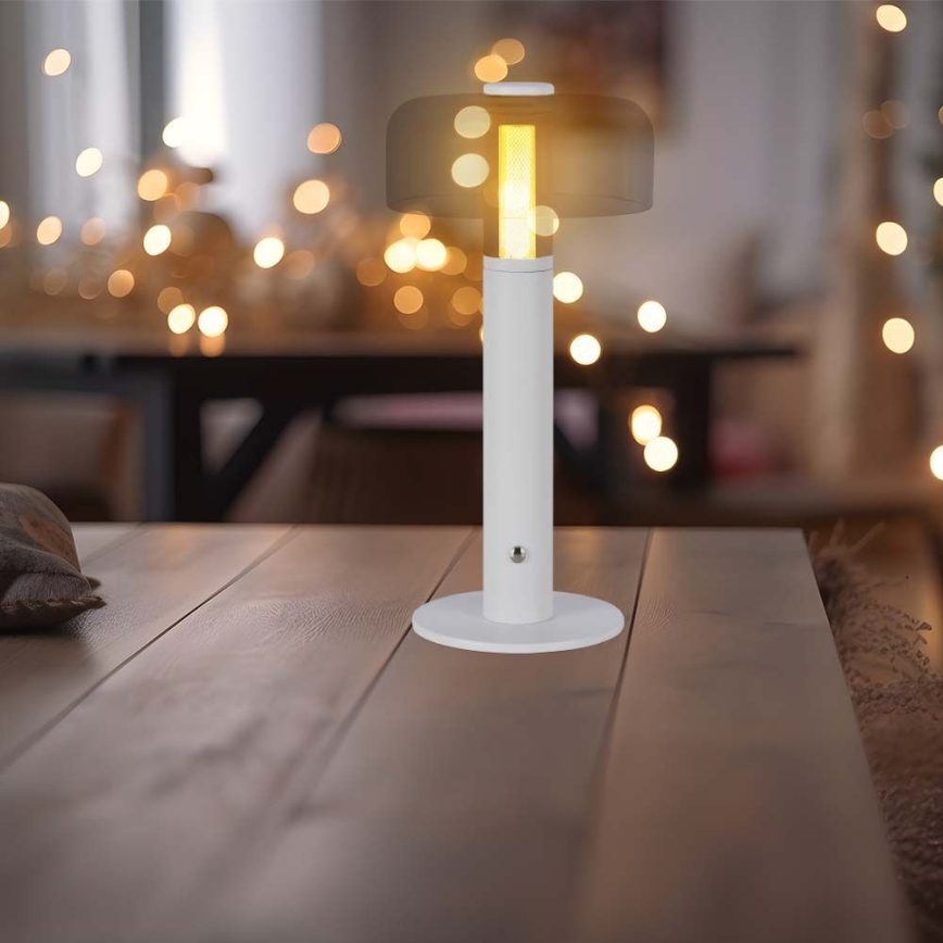 LED Prigušiva punjiva stona lampa na dodir LED/1W/5V 3000K 1800 mAh bela