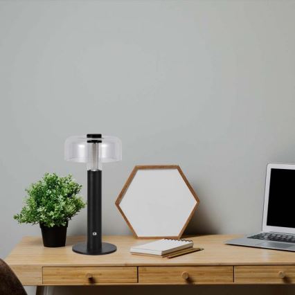 LED Prigušiva punjiva stona lampa na dodir LED/1W/5V 3000K 1800 mAh crno
