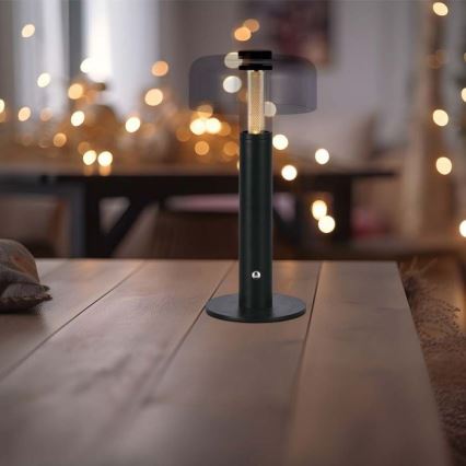 LED Prigušiva punjiva stona lampa na dodir LED/1W/5V 3000K 1800 mAh crno