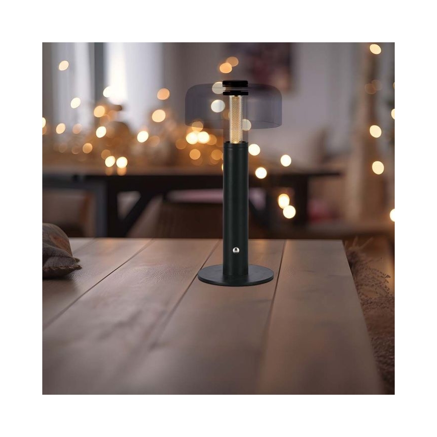 LED Prigušiva punjiva stona lampa na dodir LED/1W/5V 3000K 1800 mAh crno