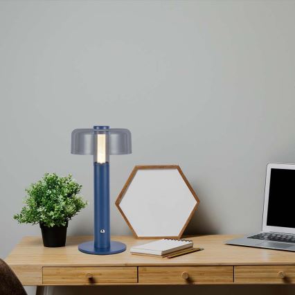 LED Prigušiva punjiva stona lampa na dodir LED/1W/5V 3000K 1800 mAh plava