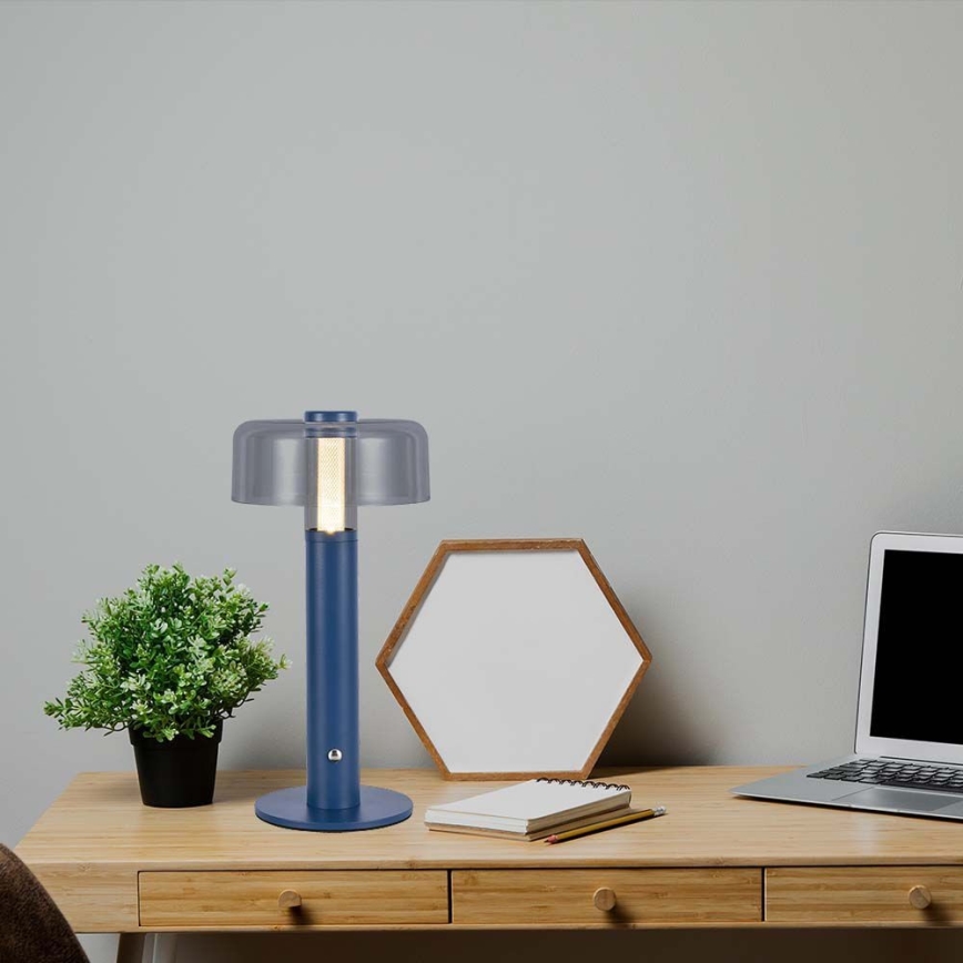 LED Prigušiva punjiva stona lampa na dodir LED/1W/5V 3000K 1800 mAh plava