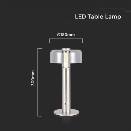LED Prigušiva punjiva stona lampa na dodir LED/1W/5V 3000K 1800 mAh zlatna