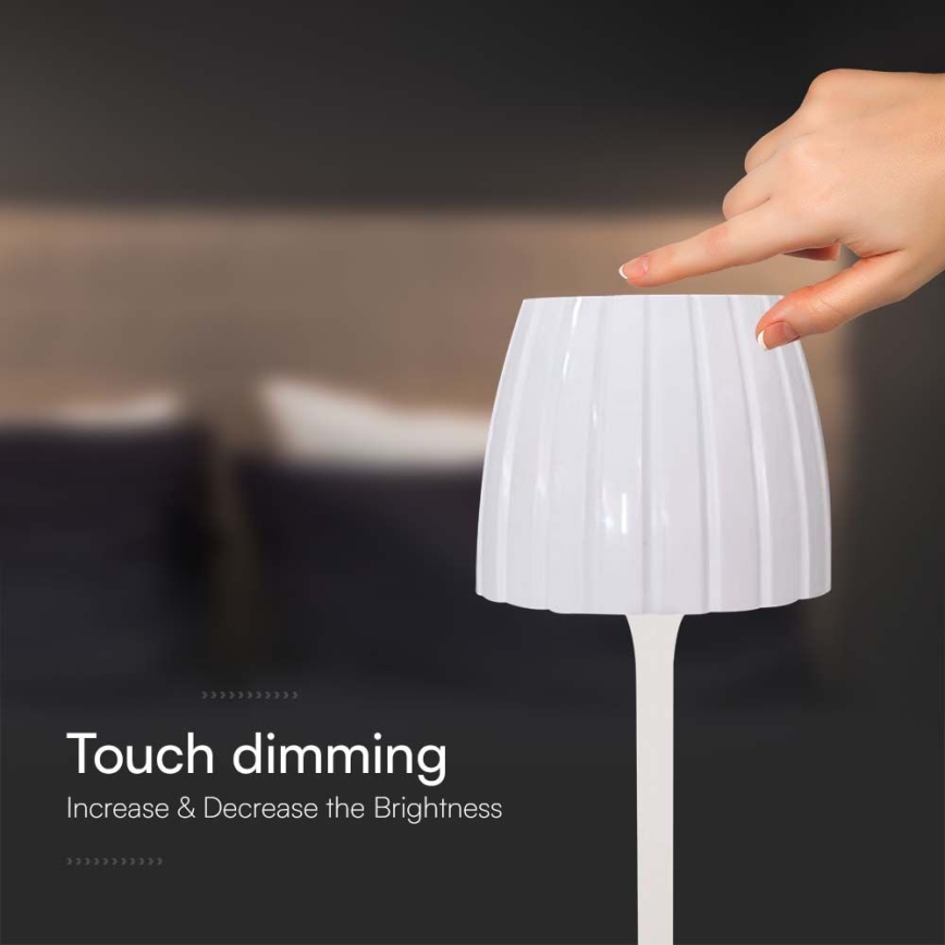 LED Prigušiva punjiva dodirna stona lampa LED/2,7W/5V 3000/4000/6000K 1800 mAh bela