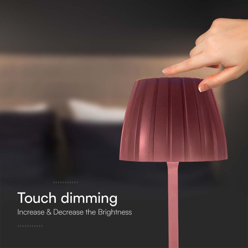 LED Prigušiva punjiva dodirna stona lampa LED/2,7W/5V 3000/4000/6000K 1800 mAh braon