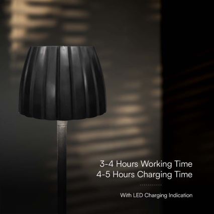 LED Prigušiva punjiva dodirna stona lampa LED/2,7W/5V 3000/4000/6000K 1800 mAh crno