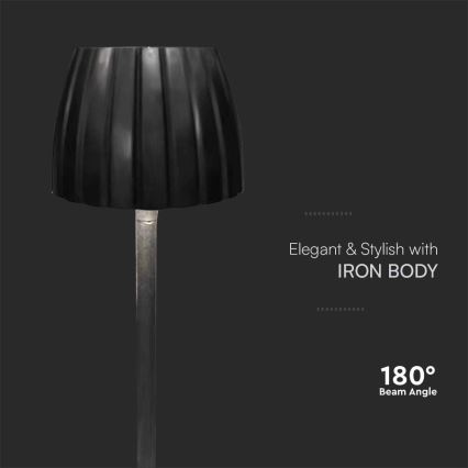 LED Prigušiva punjiva dodirna stona lampa LED/2,7W/5V 3000/4000/6000K 1800 mAh crno