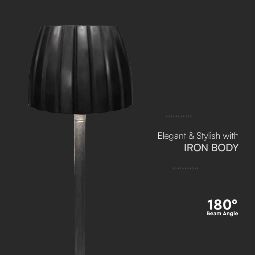 LED Prigušiva punjiva dodirna stona lampa LED/2,7W/5V 3000/4000/6000K 1800 mAh crno