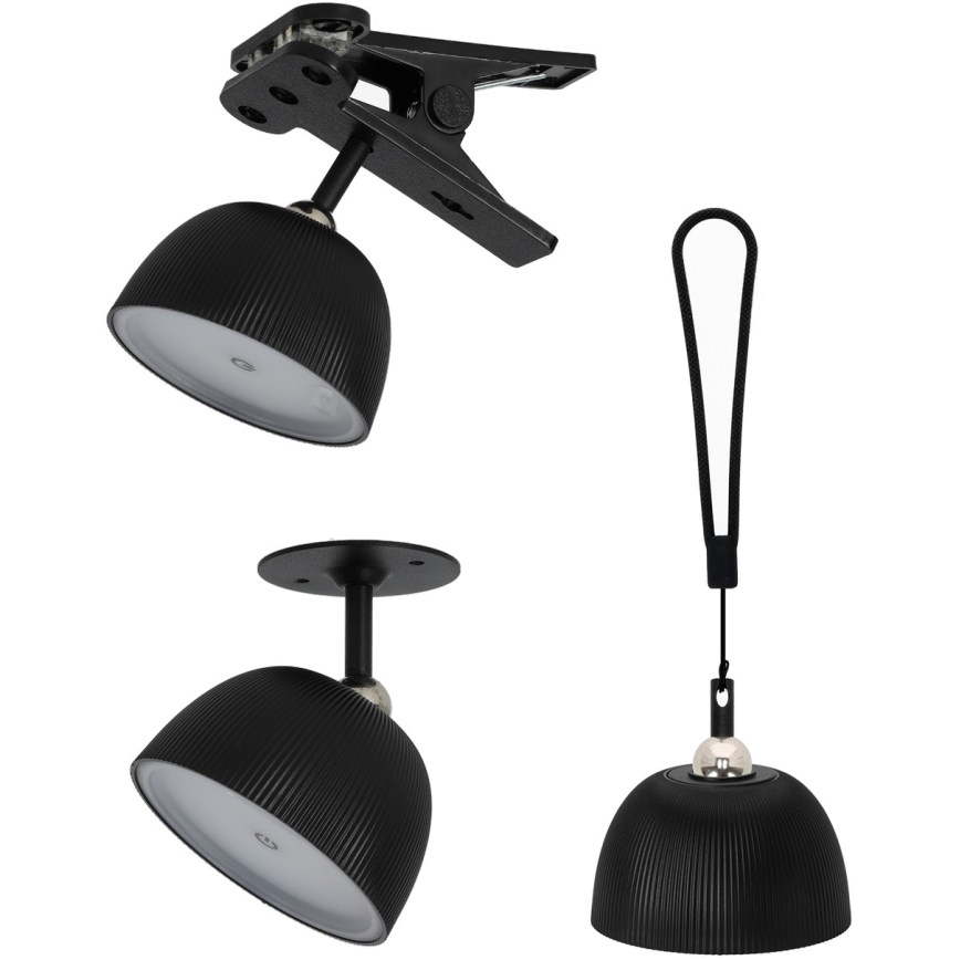 LED Prigušiva punjiva stona lampa 4u1 LED/3,5W/5V 3000/4000/6500K IP54 1800 mAh crno