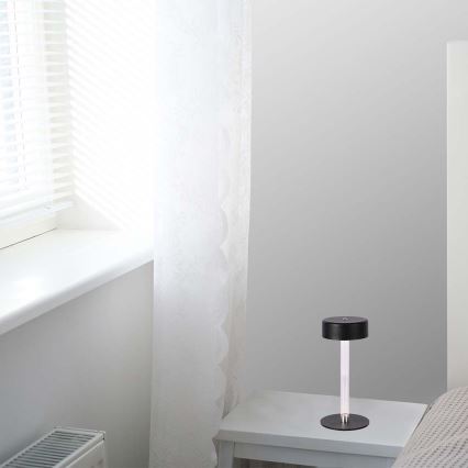 LED Prigušiva punjiva dodirna stona lampa LED/3W/5V 3000-6000K 2400 mAh crno