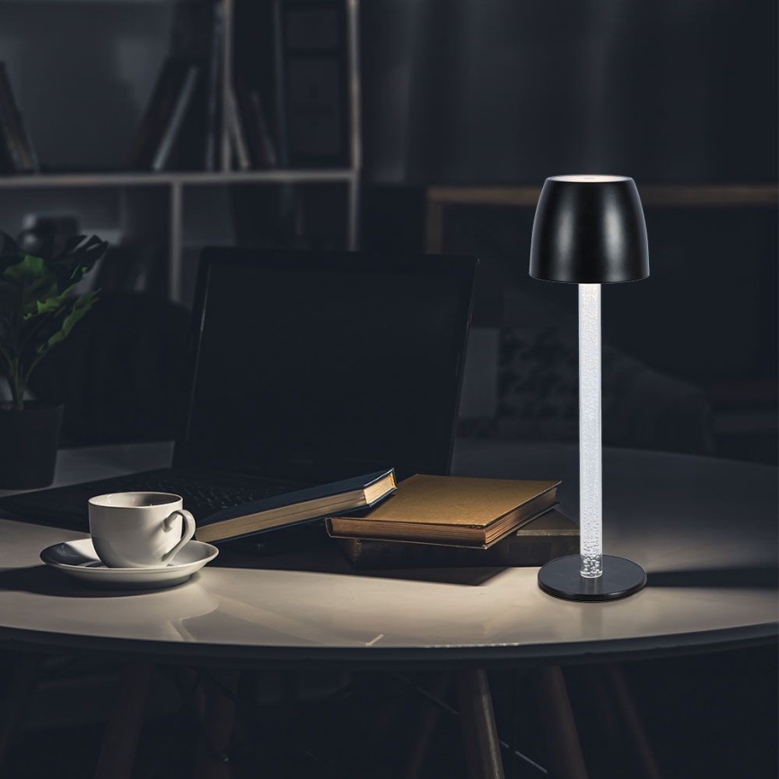 LED Prigušiva punjiva dodirna stona lampa LED/3W/5V 3000K 1800 mAh crno