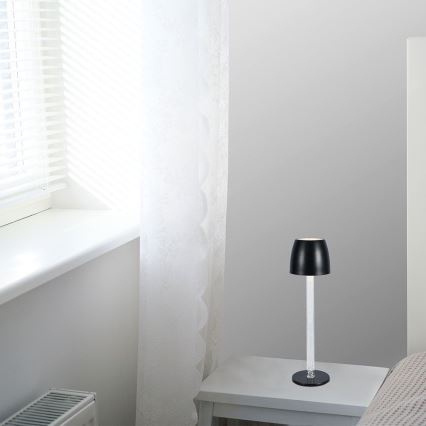 LED Prigušiva punjiva dodirna stona lampa LED/3W/5V 3000K 1800 mAh crno