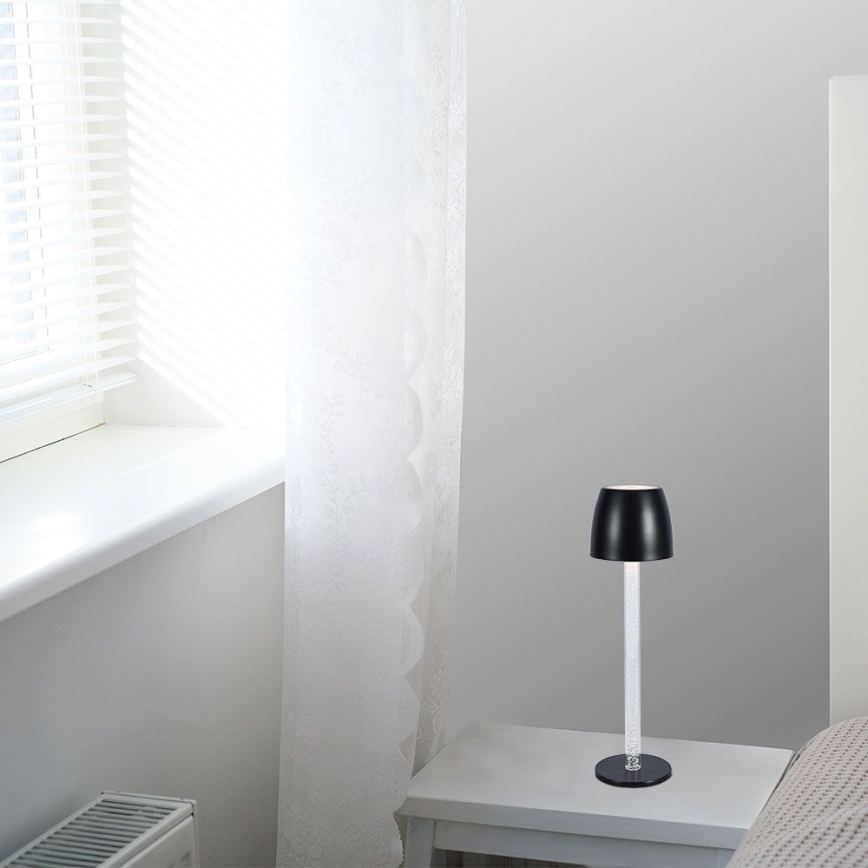 LED Prigušiva punjiva dodirna stona lampa LED/3W/5V 3000K 1800 mAh crno
