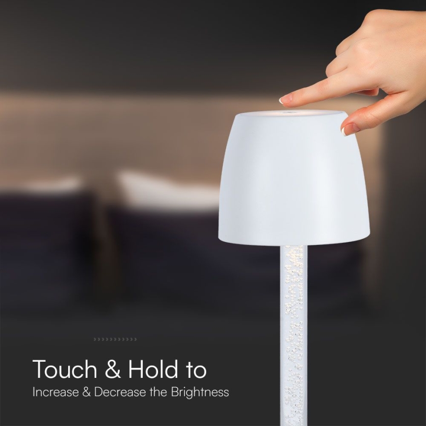 LED Prigušiva punjiva dodirna stona lampa LED/3W/5V 3000K 1800 mAh crno