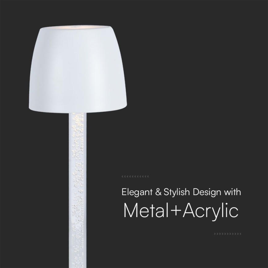 LED Prigušiva punjiva dodirna stona lampa LED/3W/5V 3000K 1800 mAh crno