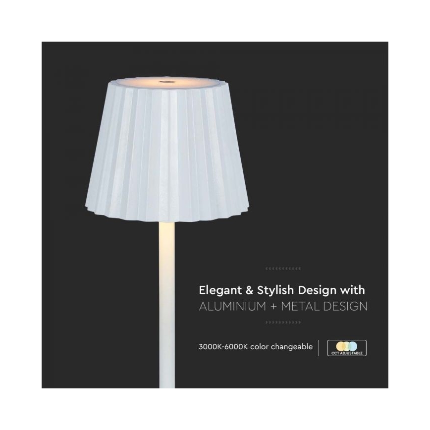 LED Prigušiva punjiva stona lampa na dodir LED/4W/5V 3000-6000K 1800 mAh bela