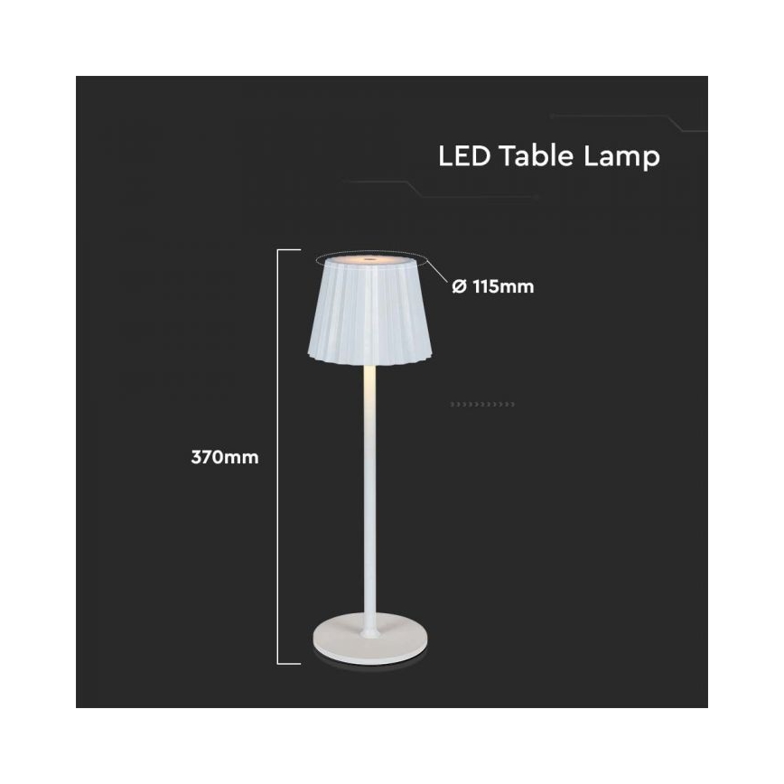 LED Prigušiva punjiva stona lampa na dodir LED/4W/5V 3000-6000K 1800 mAh bela