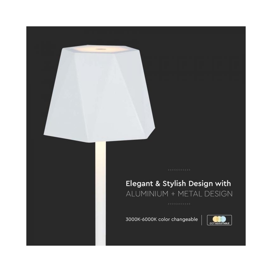 LED Prigušiva punjiva stona lampa na dodir LED/4W/5V 3000-6000K 1800 mAh bela